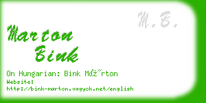 marton bink business card